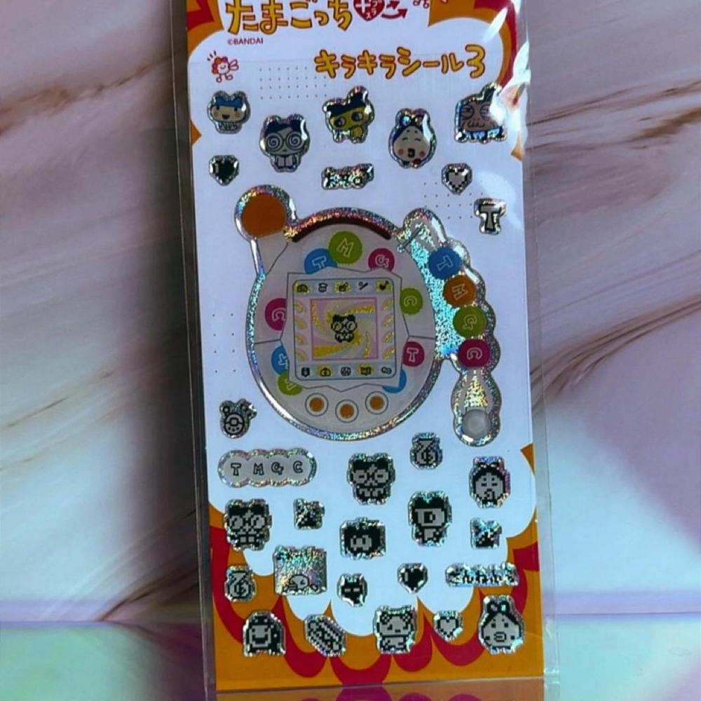 RARE DEADSTOCK 2005Bandai Tamagotchi Jinsei Enjoy Holographic Sticker Sheet